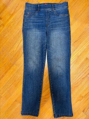 Spanx High Rise Straight Leg Pull On Denim Jeans Women's Size Medium